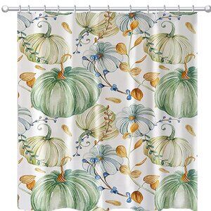 Fall Pumpkin Shower Curtain 72" W X 72" L ~ Farmhouse Harvest